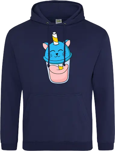 Gato Vaso de Jugo Azul