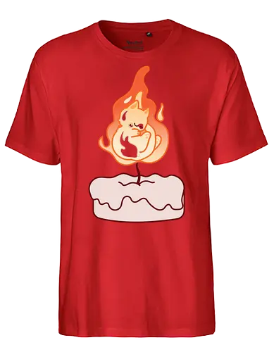 Vela de Gato - Gato, Animal, Luz, Dormir, Lindo, Fuego, Llama, Comodidad, Calentador, Gato Lindo, Gatos Lindos, Vela, Cálido, Acogedor, Calefacción - Fairtrade T-Shirt