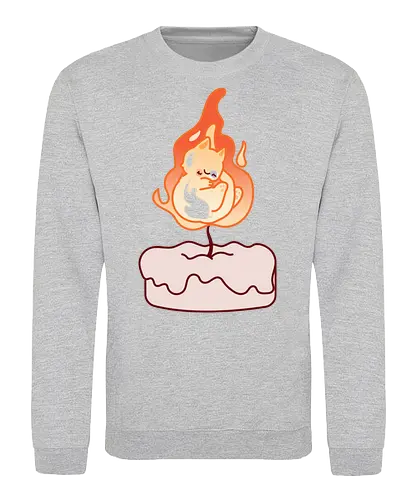Vela de Gato - Gato, Animal, Luz, Dormir, Lindo, Fuego, Llama, Comodidad, Calentador, Gato Lindo, Gatos Lindos, Vela, Cálido, Acogedor, Calefacción - Sweatshirt