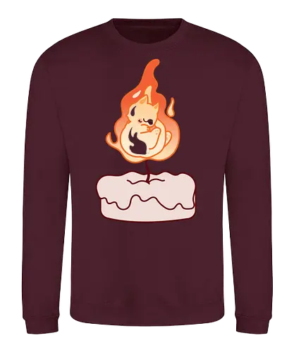 Vela de Gato - Gato, Animal, Luz, Dormir, Lindo, Fuego, Llama, Comodidad, Calentador, Gato Lindo, Gatos Lindos, Vela, Cálido, Acogedor, Calefacción - Sweatshirt