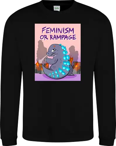 Feminism or Rampage - Feminismus, Comic, Kaiju - Sweatshirt
