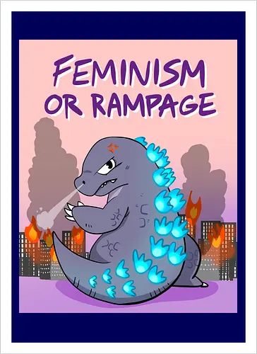 Feminism or Rampage - Feminismus, Comic, Kaiju - Artprint