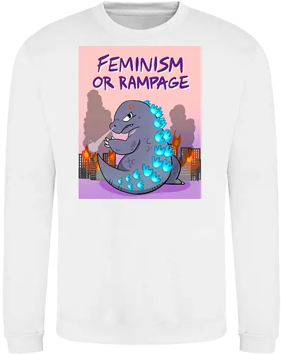 Feminism or Rampage - Feminismus, Comic, Kaiju - Sweatshirt