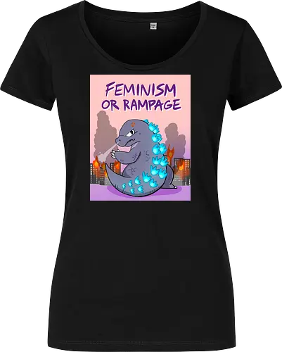 Feminism or Rampage - Feminismus, Comic, Kaiju - Women T-Shirt