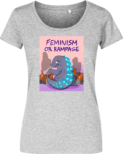 Feminism or Rampage - Feminismus, Comic, Kaiju - Women T-Shirt