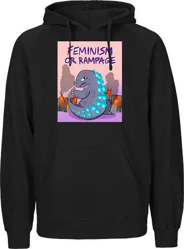 Feminism or Rampage - Feminismus, Comic, Kaiju - Fairtrade Hoodie