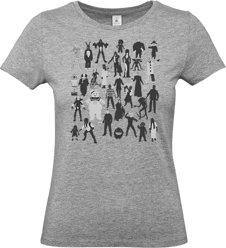 Horror-Ikonen - Horror-Film-Charaktere - horror t-shirt, horrorfilme, terror ikonen, horror kleidung, slasher filme, horrorfilm, horror kollektion, kino schurken, teetan, horror kino, horror charaktere, halloween shirt, klassischer horror, kino monster, silhouette kunst - Standard T-Shirt (Women)