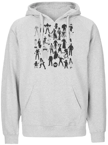 Horror-Ikonen - Horror-Film-Charaktere - horror t-shirt, horrorfilme, terror ikonen, horror kleidung, slasher filme, horrorfilm, horror kollektion, kino schurken, teetan, horror kino, horror charaktere, halloween shirt, klassischer horror, kino monster, silhouette kunst - Fairtrade Hoodie