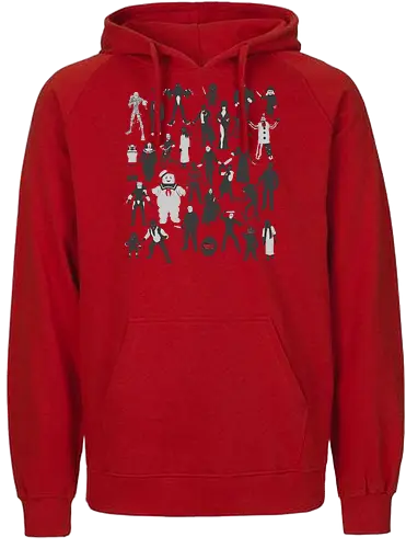 Horror-Ikonen - Horror-Film-Charaktere - horror t-shirt, horrorfilme, terror ikonen, horror kleidung, slasher filme, horrorfilm, horror kollektion, kino schurken, teetan, horror kino, horror charaktere, halloween shirt, klassischer horror, kino monster, silhouette kunst - Fairtrade Hoodie