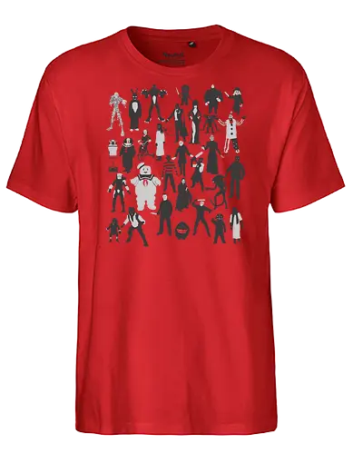 Horror-Ikonen - Horror-Film-Charaktere - horror t-shirt, horrorfilme, terror ikonen, horror kleidung, slasher filme, horrorfilm, horror kollektion, kino schurken, teetan, horror kino, horror charaktere, halloween shirt, klassischer horror, kino monster, silhouette kunst - Fairtrade T-Shirt