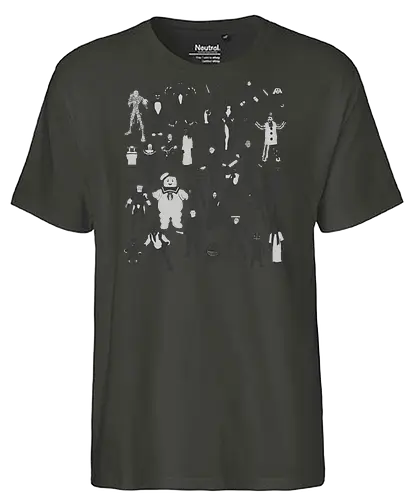Horror-Ikonen - Horror-Film-Charaktere - horror t-shirt, horrorfilme, terror ikonen, horror kleidung, slasher filme, horrorfilm, horror kollektion, kino schurken, teetan, horror kino, horror charaktere, halloween shirt, klassischer horror, kino monster, silhouette kunst - Fairtrade T-Shirt