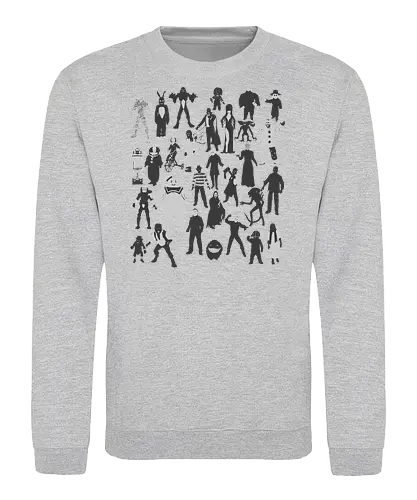 Horror-Ikonen - Horror-Film-Charaktere - horror t-shirt, horrorfilme, terror ikonen, horror kleidung, slasher filme, horrorfilm, horror kollektion, kino schurken, teetan, horror kino, horror charaktere, halloween shirt, klassischer horror, kino monster, silhouette kunst - Sweatshirt
