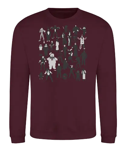 Horror-Ikonen - Horror-Film-Charaktere - horror t-shirt, horrorfilme, terror ikonen, horror kleidung, slasher filme, horrorfilm, horror kollektion, kino schurken, teetan, horror kino, horror charaktere, halloween shirt, klassischer horror, kino monster, silhouette kunst - Sweatshirt