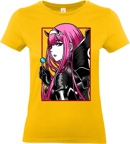 Zero Two – The Red Horned Pilot - Darling, zero two, anime girl, pink hair anime, mecha pilot, sci fi anime, manga anime, japanese anime, anime art - Standard T-Shirt (Women)