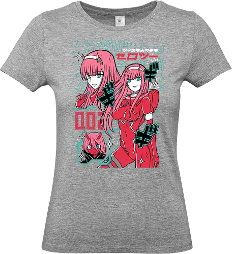 Zero Two – Code 002 - Darling, zero two, code 002, anime heroine, sci fi anime girl, mecha battle, japanese anime, anime illustration - Standard T-Shirt (Women)