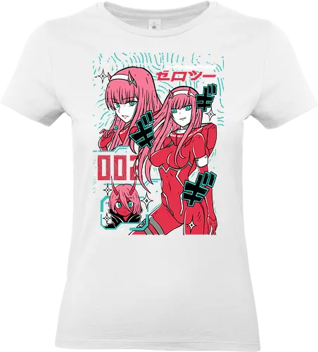 Zero Two – Code 002 - Darling, zero two, code 002, anime heroine, sci fi anime girl, mecha battle, japanese anime, anime illustration - Standard T-Shirt (Women)