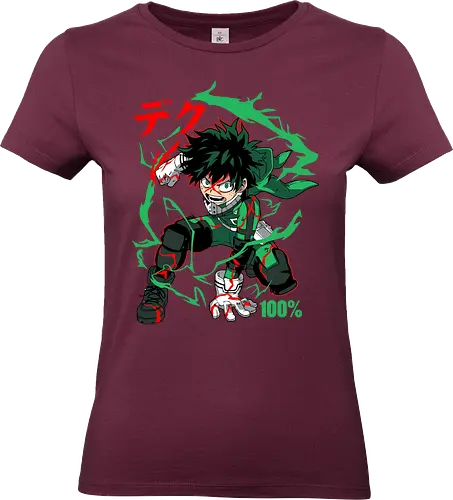 Deku – Smash Power - Academia, izuku midoriya, one for all power, anime battle hero, shonen action anime, superhero manga, anime aesthetic - Standard T-Shirt (Women)