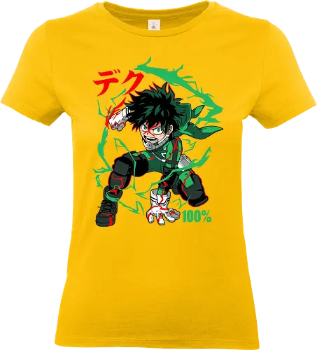 Deku – Smash Power - Academia, izuku midoriya, one for all power, anime battle hero, shonen action anime, superhero manga, anime aesthetic - Standard T-Shirt (Women)