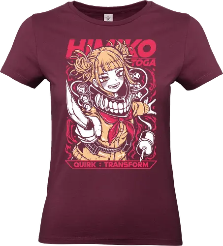Himiko Toga – Blood Smile - Academia, himiko toga, anime villain girl, yandere anime girl, league of villains, dark anime, manga series, anime art - Standard T-Shirt (Women)