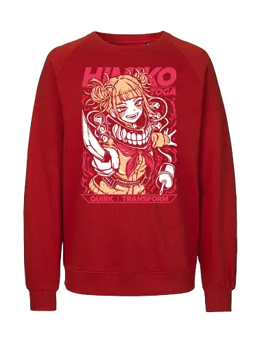 Himiko Toga – Blood Smile - Academia, himiko toga, anime villain girl, yandere anime girl, league of villains, dark anime, manga series, anime art - Fairtrade Sweatshirt