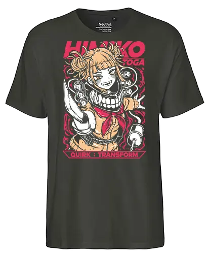 Himiko Toga – Blood Smile - Academia, himiko toga, anime villain girl, yandere anime girl, league of villains, dark anime, manga series, anime art - Fairtrade T-Shirt
