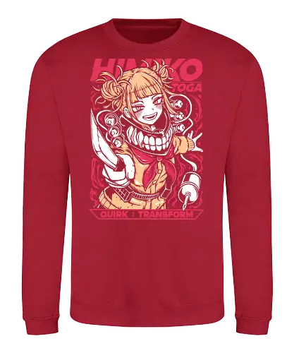 Himiko Toga – Blood Smile - Academia, himiko toga, anime villain girl, yandere anime girl, league of villains, dark anime, manga series, anime art - Sweatshirt