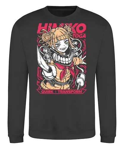 Himiko Toga – Blood Smile - Academia, himiko toga, anime villain girl, yandere anime girl, league of villains, dark anime, manga series, anime art - Sweatshirt