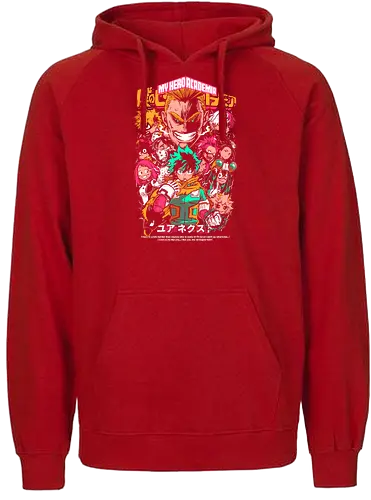 Heroes of UA Academy - Academia, superhero anime, hero academy, quirk powers, shonen action anime, manga series, japanese anime, anime art - Fairtrade Hoodie
