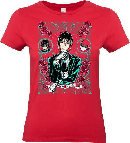 Sebastian – The Perfect Butler - anime art, black butler, sebastian michaelis, kuroshitsuji, demon butler, victorian anime, dark fantasy anime, manga series, gothic anime - Standard T-Shirt (Women)