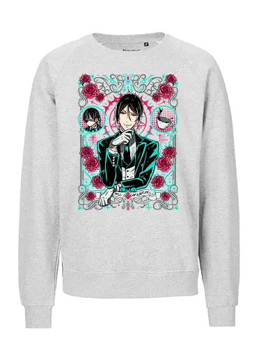 Sebastian – The Perfect Butler - anime art, black butler, sebastian michaelis, kuroshitsuji, demon butler, victorian anime, dark fantasy anime, manga series, gothic anime - Fairtrade Sweatshirt
