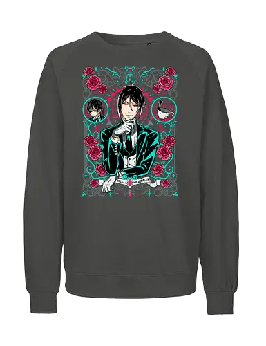Sebastian – The Perfect Butler - anime art, black butler, sebastian michaelis, kuroshitsuji, demon butler, victorian anime, dark fantasy anime, manga series, gothic anime - Fairtrade Sweatshirt