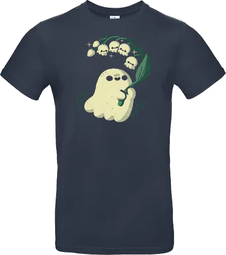 Ghost meets Lily of the Valley - lily of the valley, ghost, bellflowers, flower, spring, floral, creepy cute, spooky cute, goth, love, kawaii goth, adorable, minimal, nature, xmorfina - Standard T-Shirt