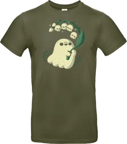 Ghost meets Lily of the Valley - lily of the valley, ghost, bellflowers, flower, spring, floral, creepy cute, spooky cute, goth, love, kawaii goth, adorable, minimal, nature, xmorfina - Standard T-Shirt