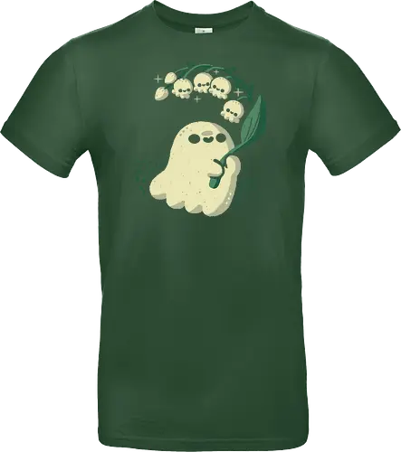 Ghost meets Lily of the Valley - lily of the valley, ghost, bellflowers, flower, spring, floral, creepy cute, spooky cute, goth, love, kawaii goth, adorable, minimal, nature, xmorfina - Standard T-Shirt
