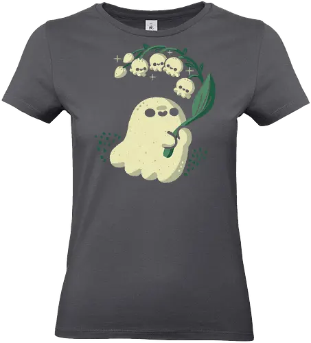 Ghost meets Lily of the Valley - lily of the valley, ghost, bellflowers, flower, spring, floral, creepy cute, spooky cute, goth, love, kawaii goth, adorable, minimal, nature, xmorfina - Standard T-Shirt (Women)