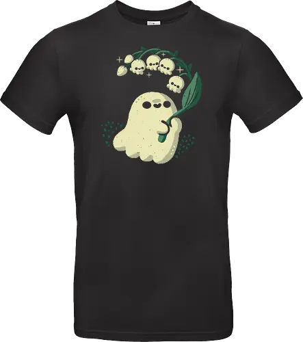 Ghost meets Lily of the Valley - lily of the valley, ghost, bellflowers, flower, spring, floral, creepy cute, spooky cute, goth, love, kawaii goth, adorable, minimal, nature, xmorfina - Standard T-Shirt