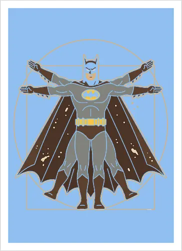 Vitruvian Bat Dark Knight Renaissance Art Parody Graphic