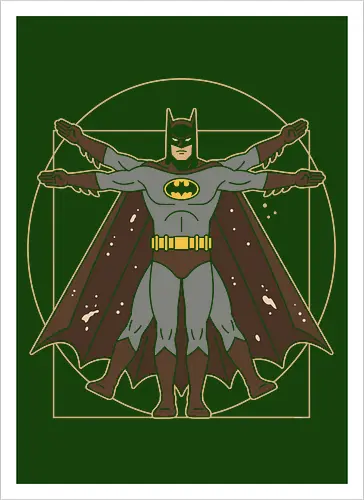 Vitruvian Bat Dark Knight Renaissance Art Parody Graphic