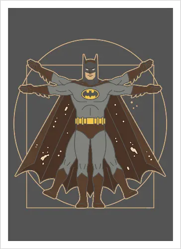 Vitruvian Bat Dark Knight Renaissance Art Parody Graphic