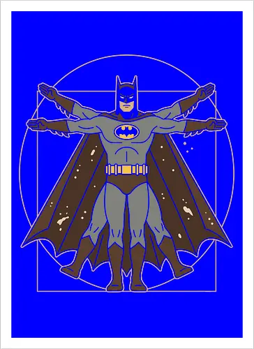 Vitruvian Bat Dark Knight Renaissance Art Parody Graphic