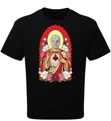 "Santo Luchador" Mexican Lucha Libre Sacred Heart Graphic