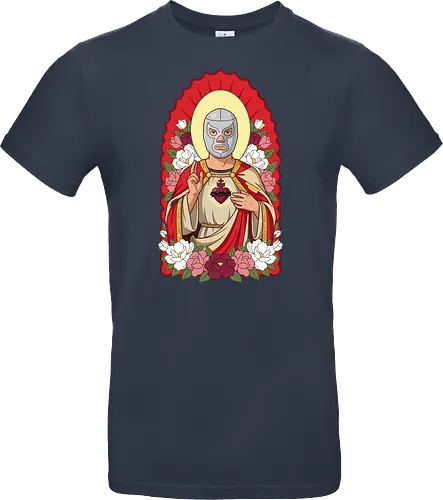 "Santo Luchador" Mexican Lucha Libre Sacred Heart Graphic