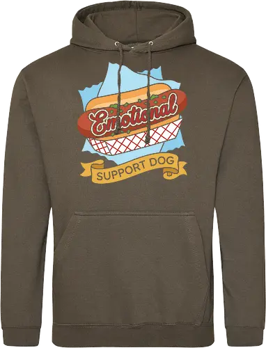 "Emotional Support Dog" Funny Hot Dog Foodie Graphic