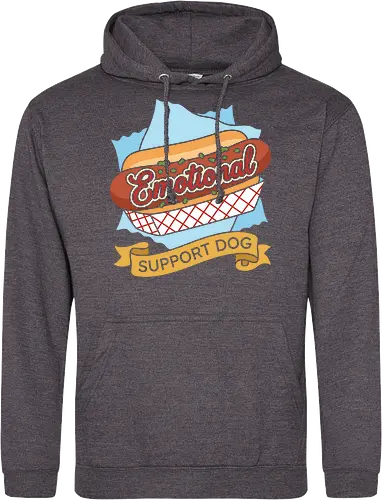 "Emotional Support Dog" Funny Hot Dog Foodie Graphic