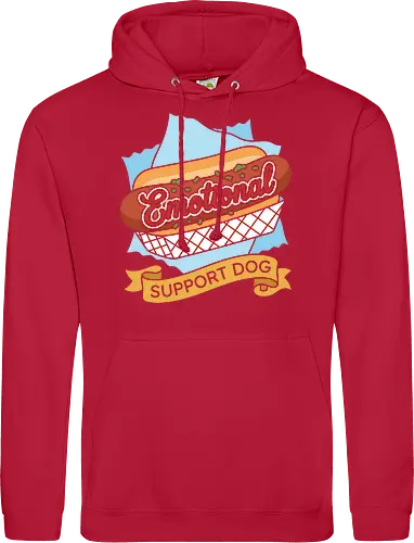 "Emotional Support Dog" Funny Hot Dog Foodie Graphic