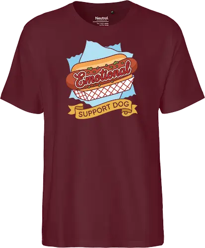 "Emotional Support Dog" Funny Hot Dog Foodie Graphic