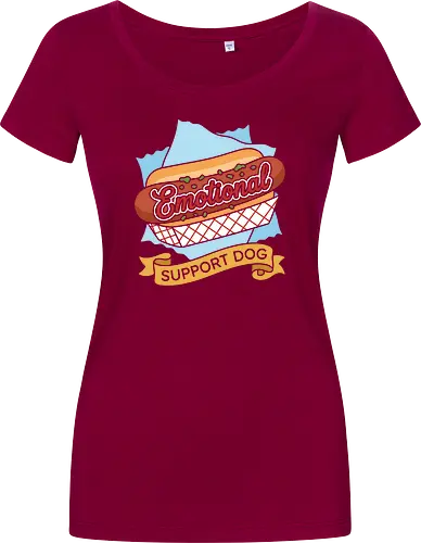 "Emotional Support Dog" Funny Hot Dog Foodie Graphic