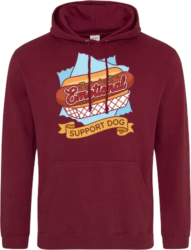 "Emotional Support Dog" Funny Hot Dog Foodie Graphic