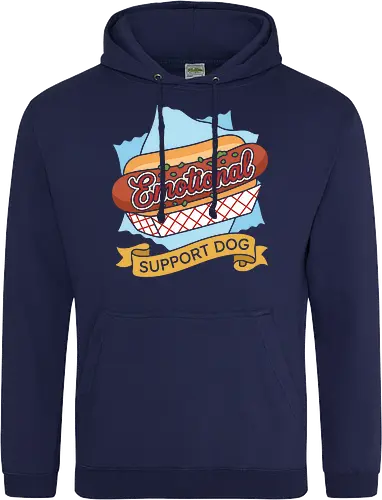 "Emotional Support Dog" Funny Hot Dog Foodie Graphic