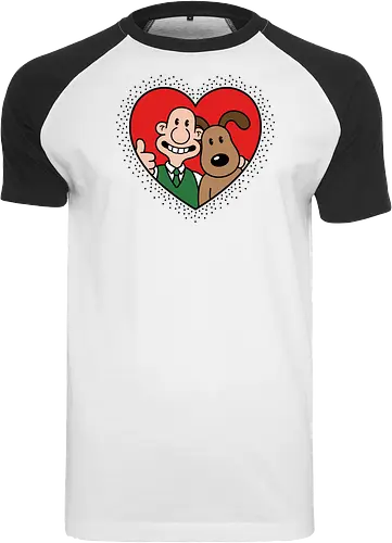 Cheesy Best Friends - wallace and gromit shirt, animated duo t-shirt, gromit the dog graphic tee, wallace and gromit fan art, wallace thumbs up apparel, british animation merch, claymation fan clothing, heart portrait character shirt, funny best friends t-shirt, aaldman animations design, cheeselover t-shirt, nostalgic cartoon apparel, wallace and gromit heart top, cute dog and owner shirt, retro animation streetwear, wensleydale cheese gift, iconic stop motion merch, lovely duo graphic tee, classic cartoon character shirt - Raglan T-Shirt